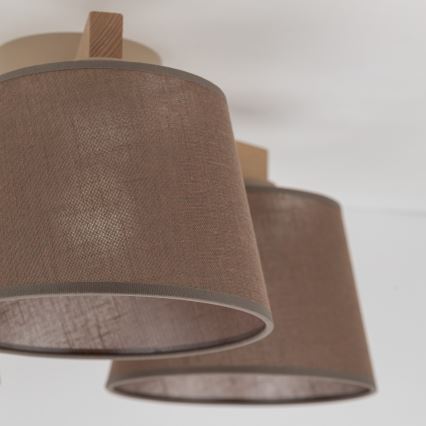 Brilagi - Opbouwplafondlamp LATTE SABIA 3xE27/15W/230V grenen/bruin