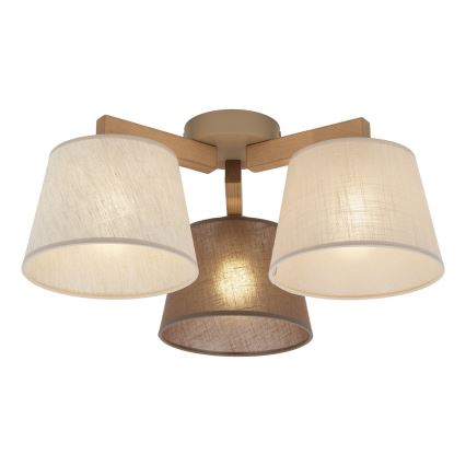Brilagi - Opbouwplafondlamp LATTE SABIA 3xE27/15W/230V grenen/mix