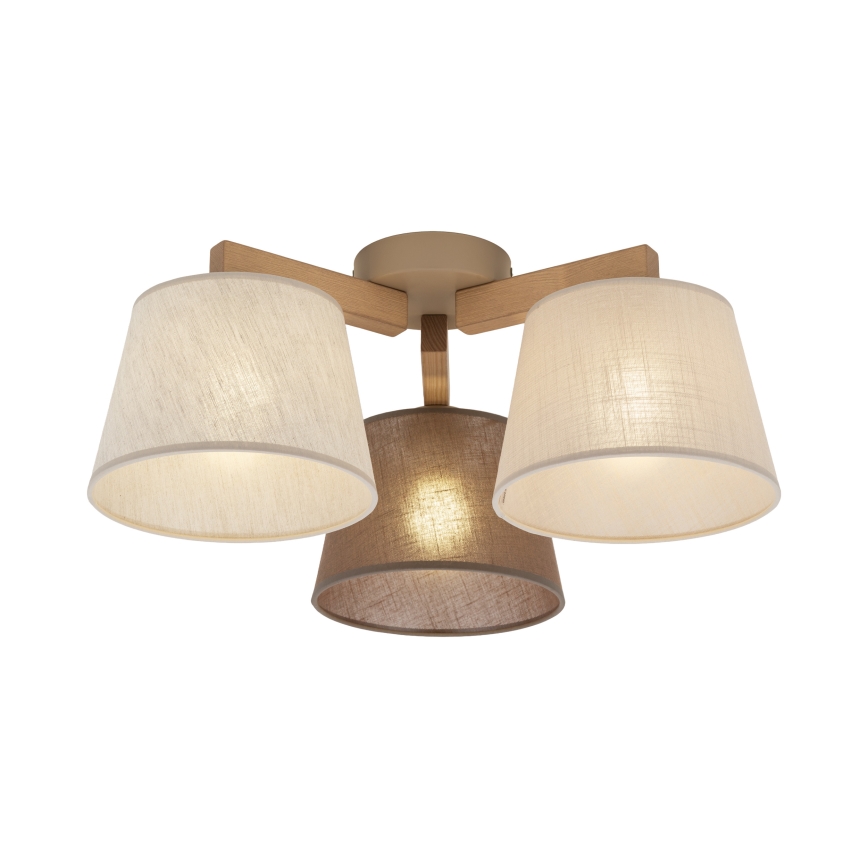 Brilagi - Opbouwplafondlamp LATTE SABIA 3xE27/15W/230V grenen/mix