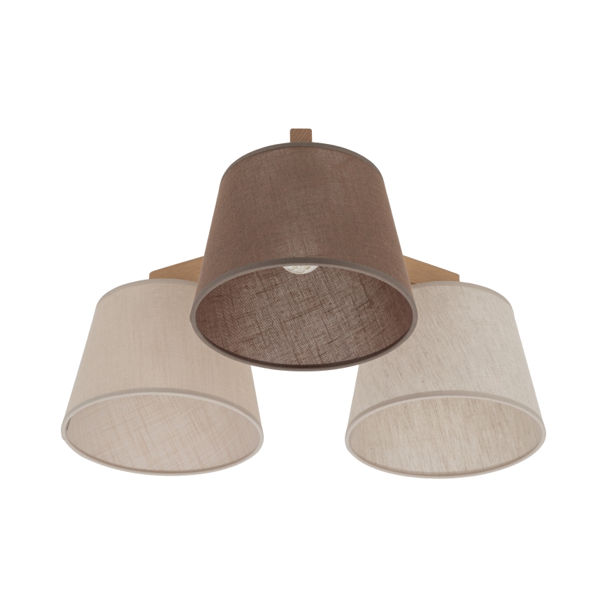 Brilagi - Opbouwplafondlamp LATTE SABIA 3xE27/15W/230V grenen/mix