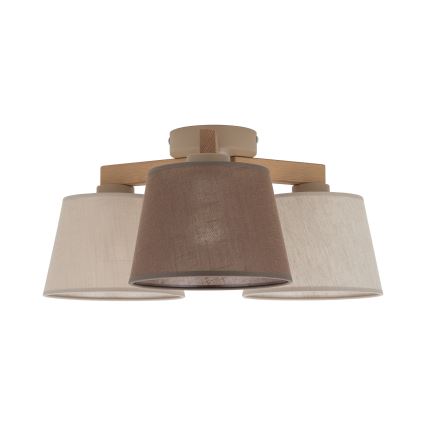 Brilagi - Opbouwplafondlamp LATTE SABIA 3xE27/15W/230V grenen/mix