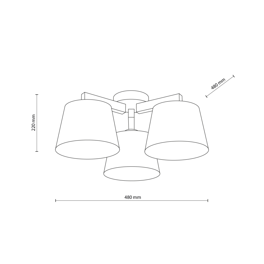 Brilagi - Opbouwplafondlamp LATTE SABIA 3xE27/15W/230V grenen/mix