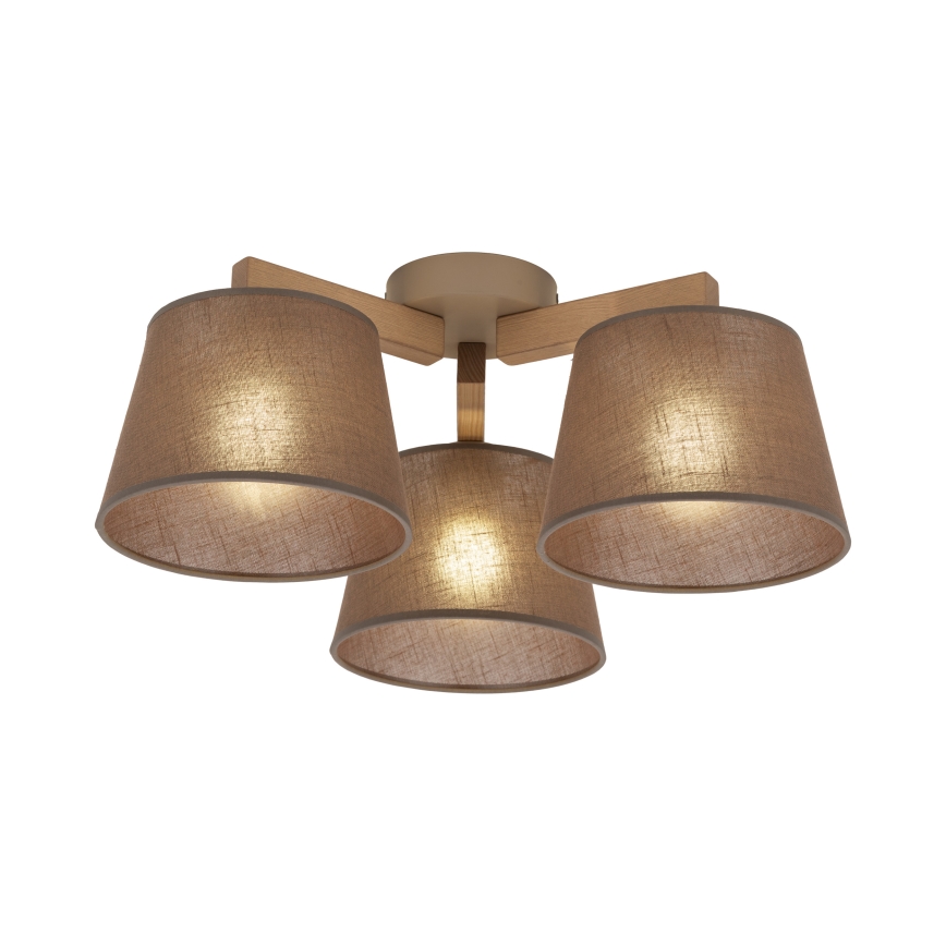 Brilagi - Opbouwplafondlamp LATTE SABIA 3xE27/60W/230V grenen/bruin