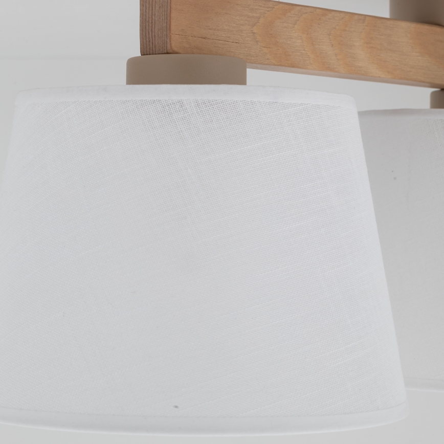 Brilagi - Opbouwplafondlamp LATTE SABIA 3xE27/60W/230V grenen/wit
