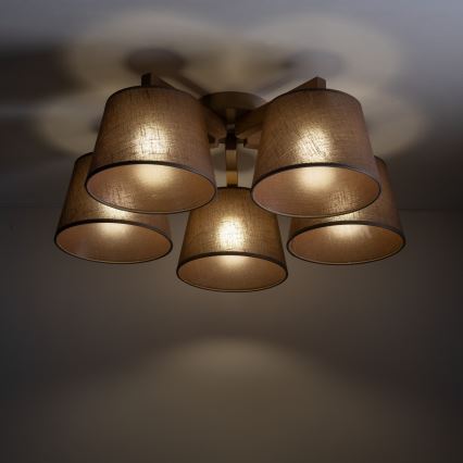 Brilagi - Opbouwplafondlamp LATTE SABIA 5xE27/15W/230V grenen/bruin