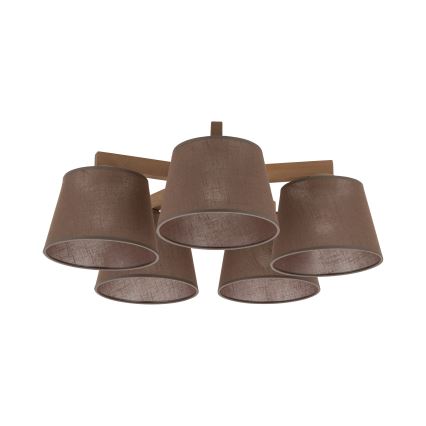 Brilagi - Opbouwplafondlamp LATTE SABIA 5xE27/15W/230V grenen/bruin