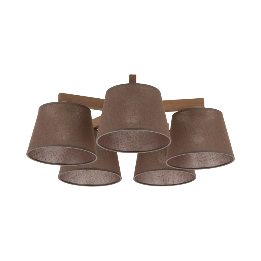 Brilagi - Opbouwplafondlamp LATTE SABIA 5xE27/15W/230V grenen/bruin