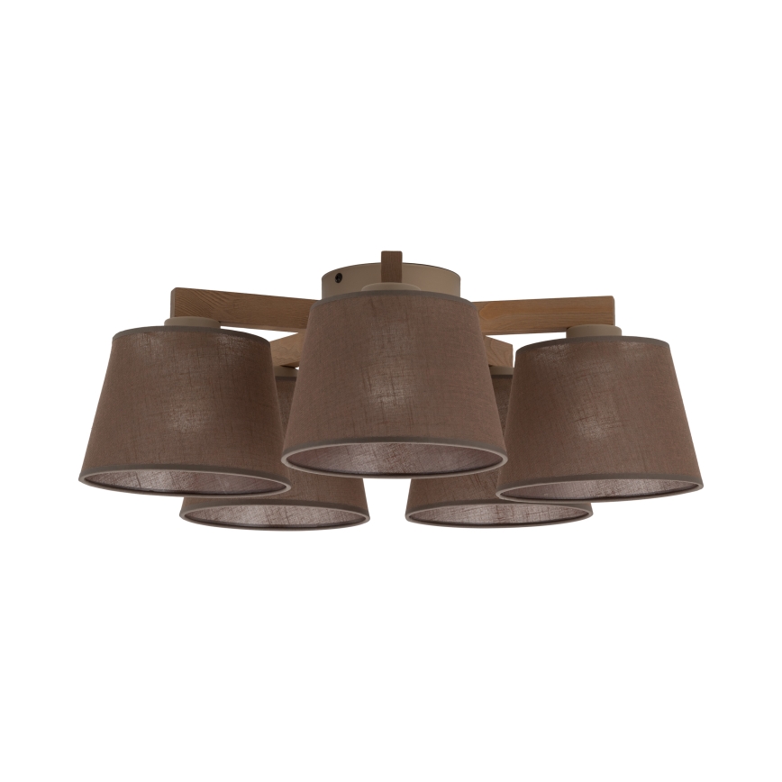 Brilagi - Opbouwplafondlamp LATTE SABIA 5xE27/15W/230V grenen/bruin