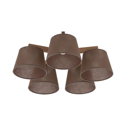 Brilagi - Opbouwplafondlamp LATTE SABIA 5xE27/15W/230V grenen/bruin