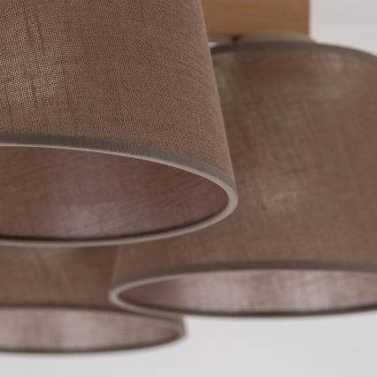 Brilagi - Opbouwplafondlamp LATTE SABIA 5xE27/15W/230V grenen/bruin