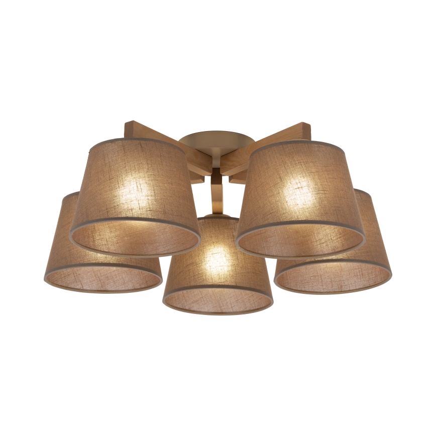 Brilagi - Opbouwplafondlamp LATTE SABIA 5xE27/60W/230V grenen/bruin