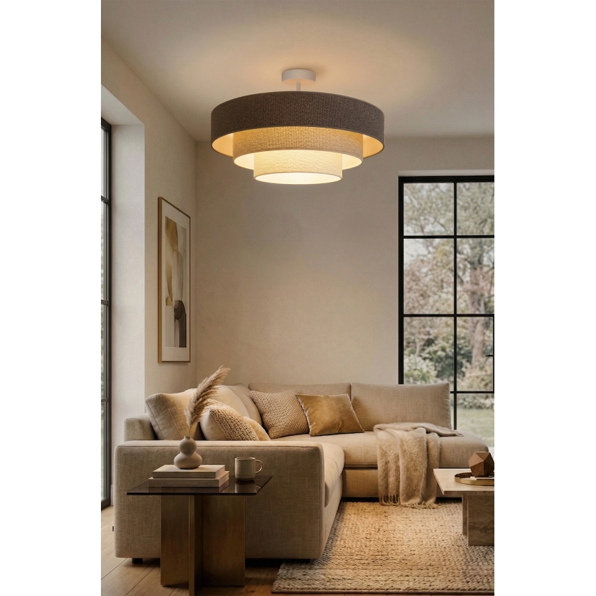 Brilagi - Opbouwplafondlamp LUNETA 3xE27/60W/230V Ø 80 cm grijs/crème/wit