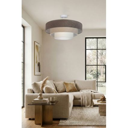 Brilagi - Opbouwplafondlamp LUNETA 3xE27/60W/230V Ø 80 cm grijs/crème/wit