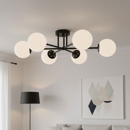 Brilagi - Opbouwplafondlamp MALIVA 6xE14/15W/230V zwart/wit