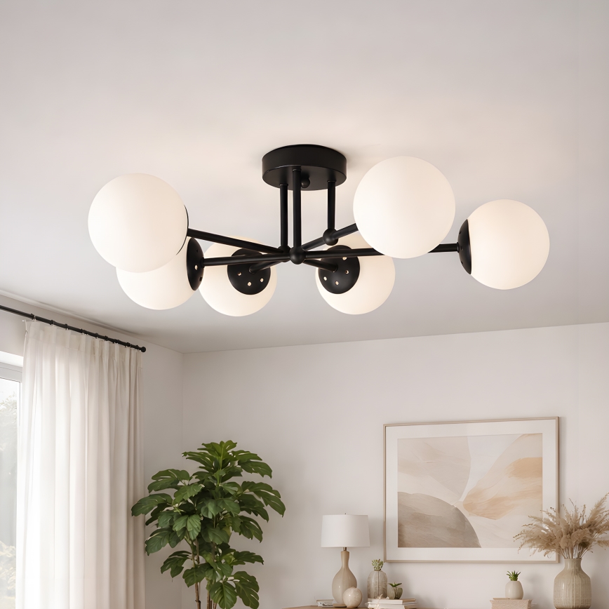 Brilagi - Opbouwplafondlamp MALIVA 6xE14/15W/230V zwart/wit