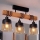 Brilagi - Opbouwplafondlamp WOOD GLASS 3xE27/60W/230V dennenhout/zwart/rookbruin
