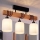 Brilagi - Opbouwplafondlamp WOOD GLASS 3xE27/60W/230V grenen/zwart/wit
