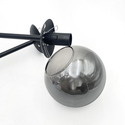 Brilagi - Opbouwplafonnière MALIVA 4xE14/15W/230V zwart/rookglas