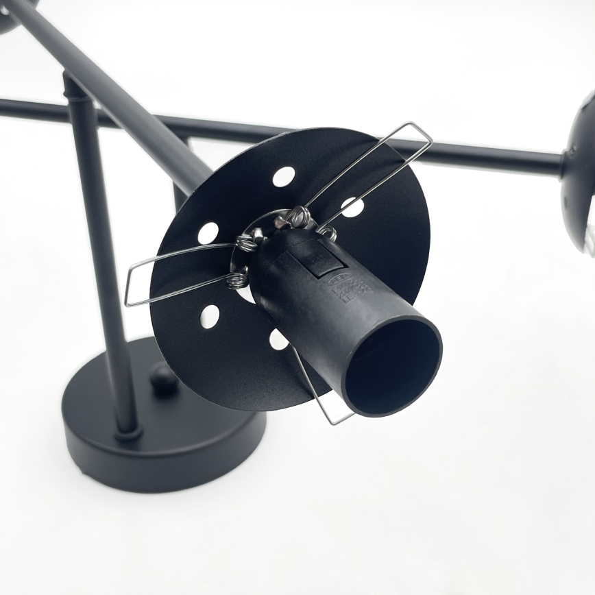 Brilagi - Opbouwplafonnière MALIVA 4xE14/15W/230V zwart/rookglas