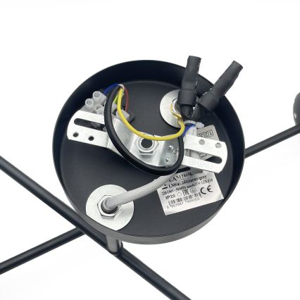 Brilagi - Opbouwplafonnière MALIVA 4xE14/15W/230V zwart/rookglas