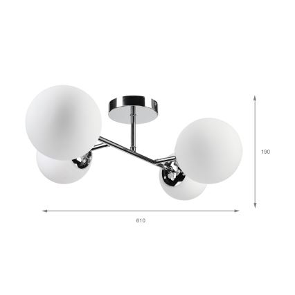 Brilagi - Opbouwplafonnière MALONY 4xE14/20W/230V glanzend chroom