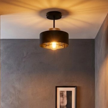 Brilagi - Opbouwplafonnière SPRING 1xE27/60W/230V zwart/goud