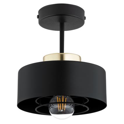 Brilagi - Opbouwplafonnière SPRING 1xE27/60W/230V zwart/goud