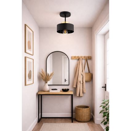 Brilagi - Opbouwplafonnière SPRING 1xE27/60W/230V zwart/goud