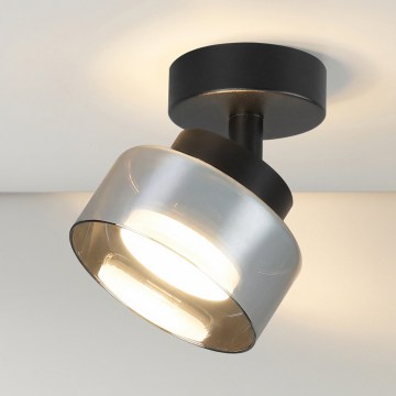 Brilagi - Opbouwspot AURA LUX 1xGX53/30W/230V Ø 13 cm zwart/gerookt glas