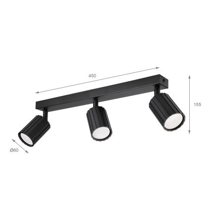 Brilagi - Opbouwspot CRISPINA 3xGU10/10W/230V zwart