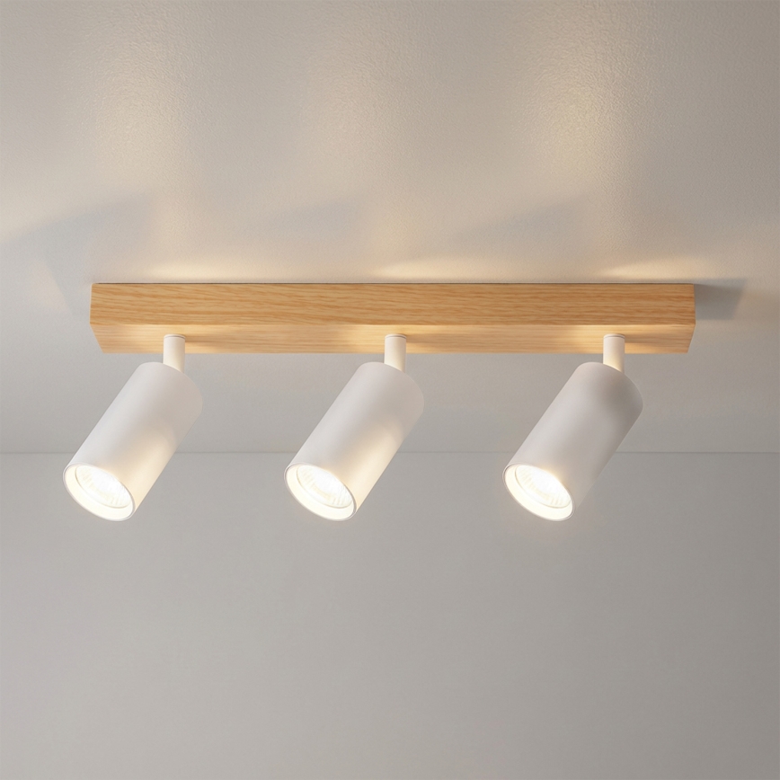 Brilagi - Opbouwspot SELE 3xGU10/30W/230V wit/eiken decor