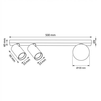Brilagi - Opbouwspot SELE BALL 2xGU10/30W/230V + 1xG9/10W wit