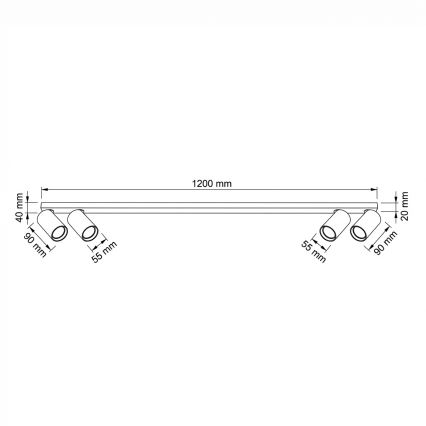 BRILAGI - Opbouwspot SELE LONG 4xGU10/30W/230V wit