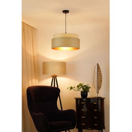 Brilagi - Hanglamp aan kabel OREGON VEGE 1xE27/15W/230V Ø 45 cm beige
