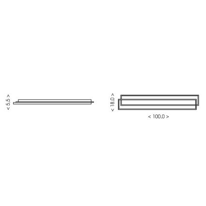 Brilagi - dimbare LED-plafondlamp OUTLINE LED/90W/230V 3000-6000K 18x100 cm wit/zwart + afstandsbediening