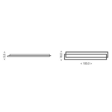 Brilagi - dimbare LED-plafondlamp OUTLINE LED/90W/230V 3000-6000K 18x100 cm wit/zwart + afstandsbediening