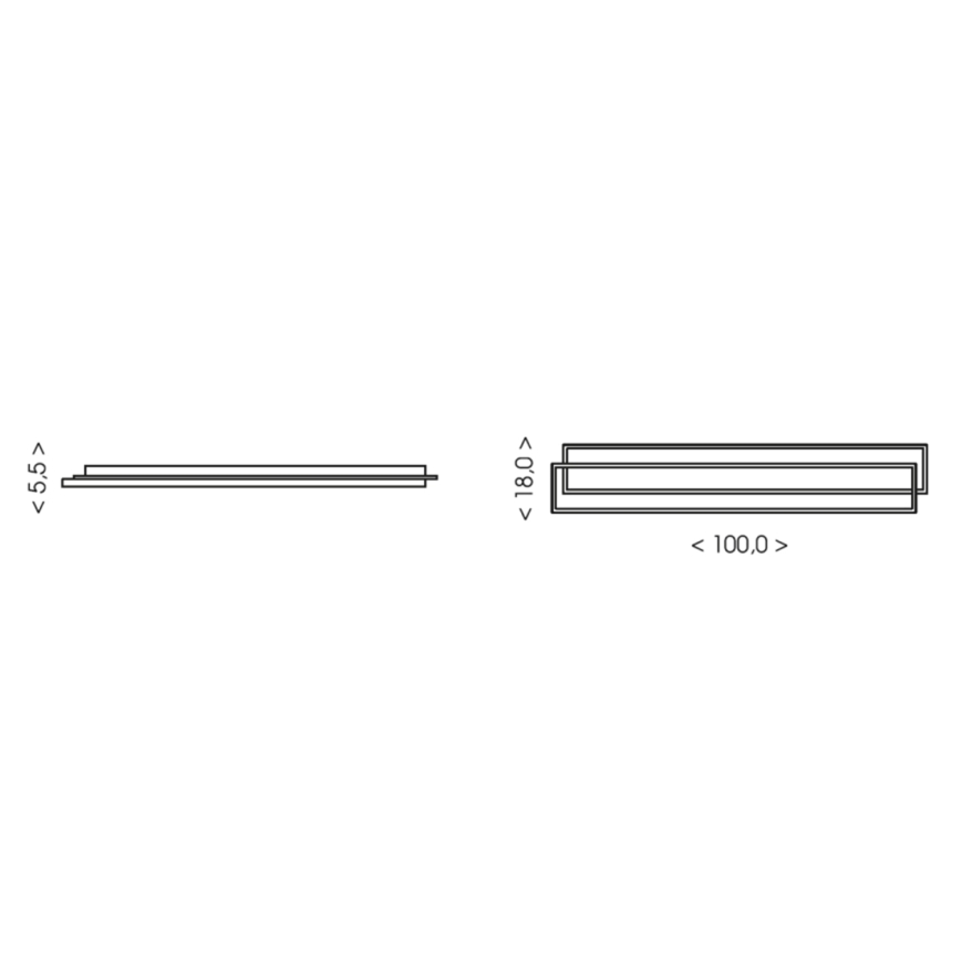 Brilagi - dimbare LED-plafondlamp OUTLINE LED/90W/230V 3000-6000K 18x100 cm wit/zwart + afstandsbediening