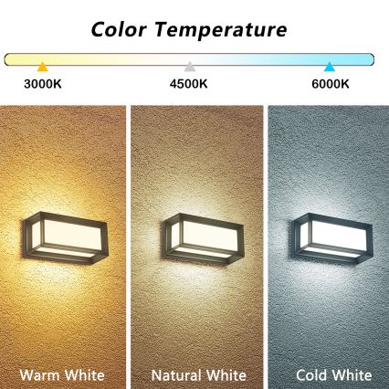 Brilagi - LED buitenwandlamp PARKER LED/12W/230V 3000/4500/6000K antraciet IP44