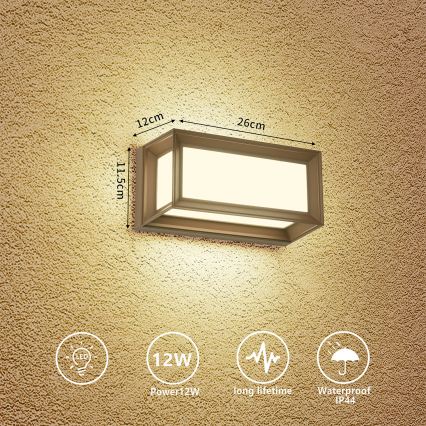Brilagi - LED buitenwandlamp PARKER LED/12W/230V 3000/4500/6000K bruin IP44