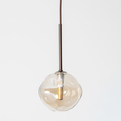 BRILAGI - Pendel aan kabel VULCANO 1xG9/8W/230V Ø 15 cm brons/rookbeige