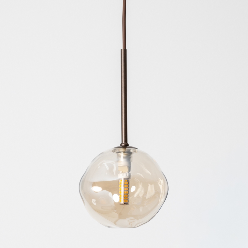 BRILAGI - Pendel aan kabel VULCANO 1xG9/8W/230V Ø 15 cm brons/rookbeige