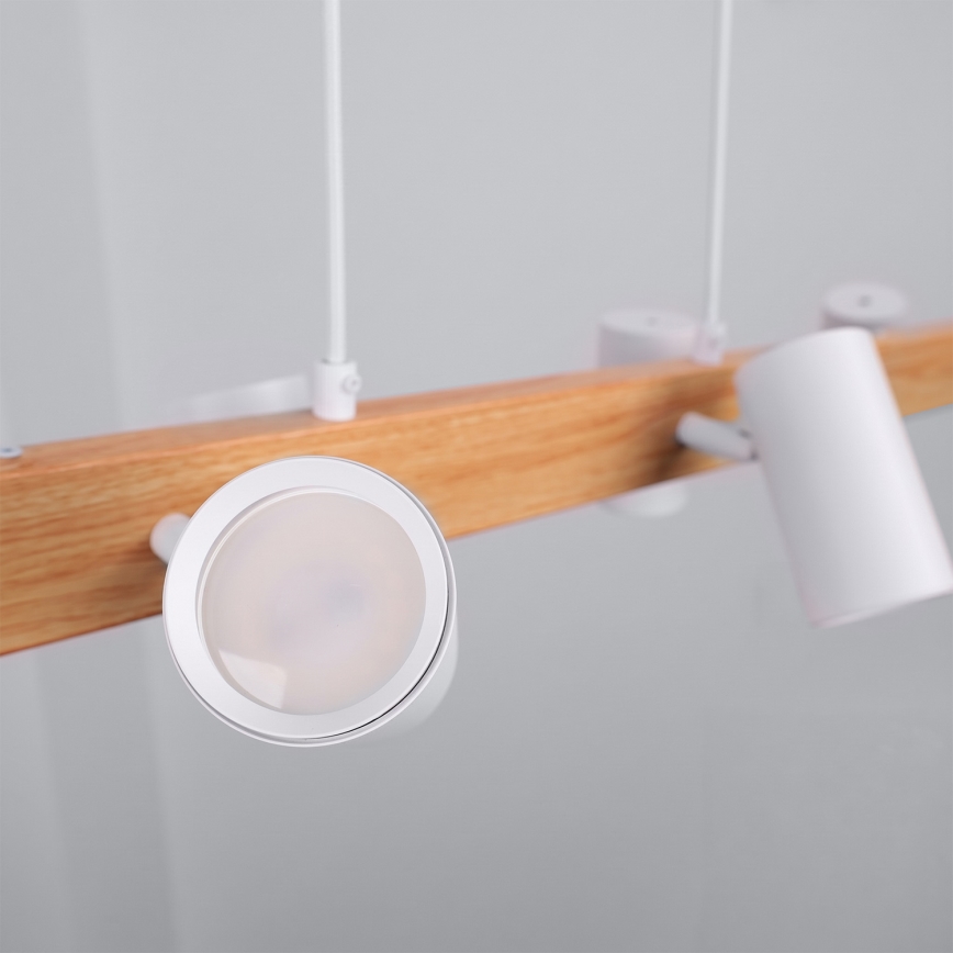 Brilagi - Pendellamp aan kabel SELE 6xGU10/30W/230V wit/eiken decor