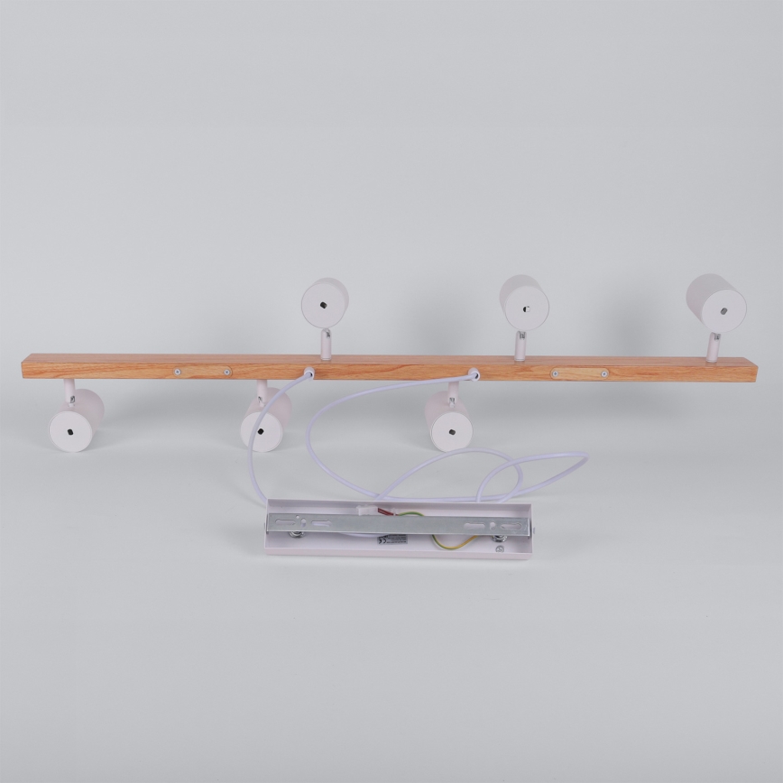 Brilagi - Pendellamp aan kabel SELE 6xGU10/30W/230V wit/eiken decor