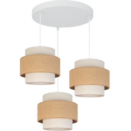 Brilagi - Pendellamp aan kabel SPACE 3xE27/60W/230V Ø 40 cm beige/crème