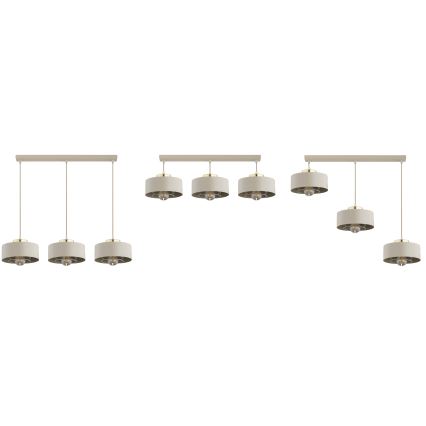 Brilagi - Pendellamp aan kabel SPRING 3xE27/60W/230V beige/goud