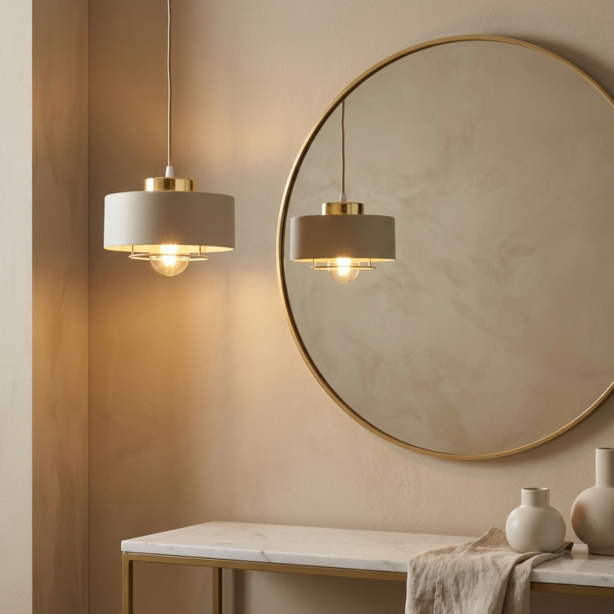 Brilagi - Pendellamp aan snoer SPRING 1xE27/60W/230V Ø 20 cm beige/goud