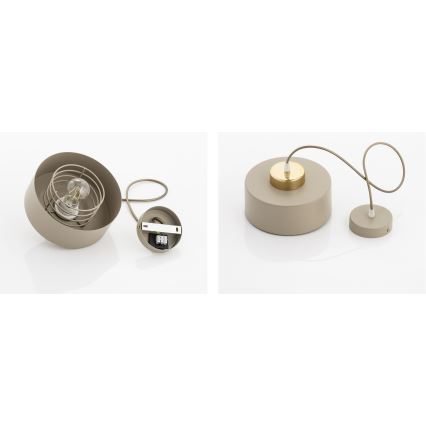 Brilagi - Pendellamp aan snoer SPRING 1xE27/60W/230V Ø 20 cm beige/goud
