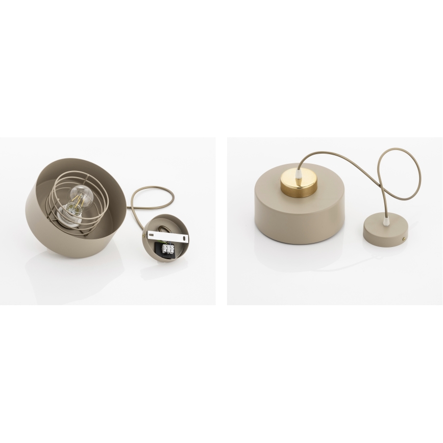 Brilagi - Pendellamp aan snoer SPRING 1xE27/60W/230V Ø 20 cm beige/goud