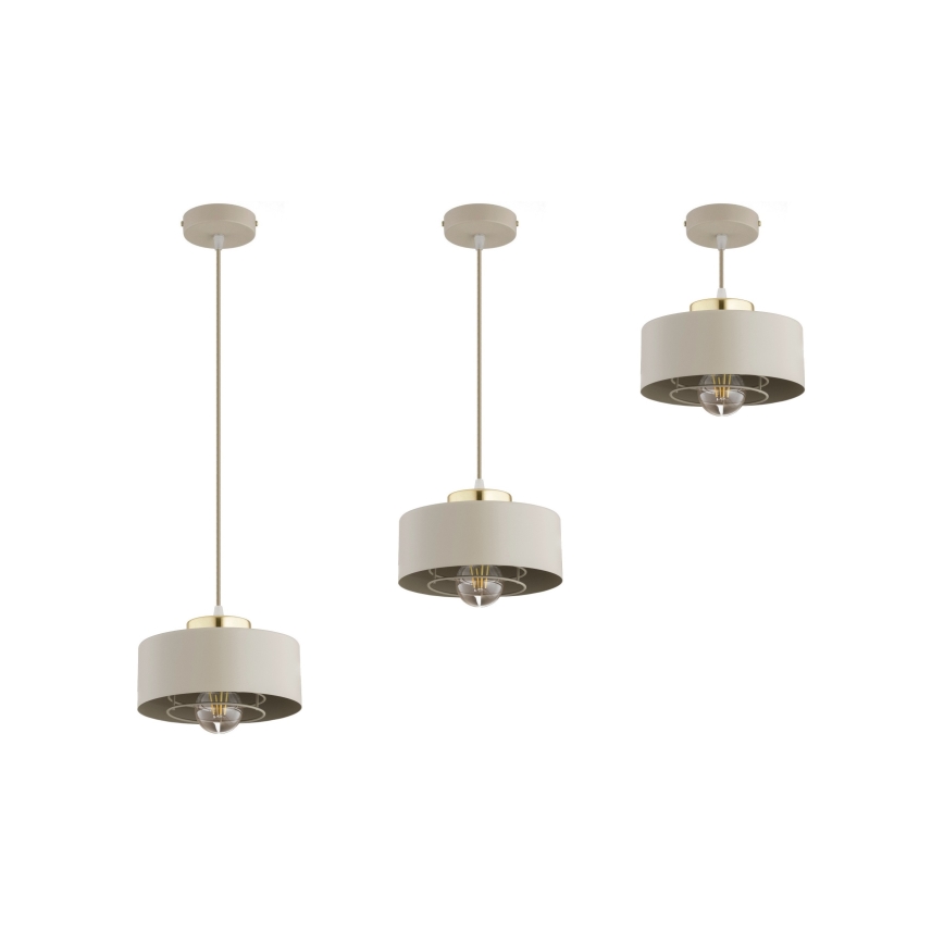 Brilagi - Pendellamp aan snoer SPRING 1xE27/60W/230V Ø 20 cm beige/goud