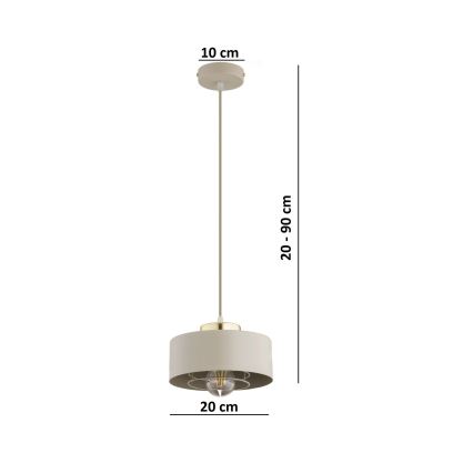 Brilagi - Pendellamp aan snoer SPRING 1xE27/60W/230V Ø 20 cm beige/goud